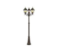 Brilliant Lampadaire extérieur JANEL métal/verre noir doré 3x60W IP44