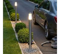 Lampe Sur Pied Extérieure LED En Acier Inox Avec Prises 110 cm 2x