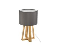 Lampe sur pied grise en bois - H 35 cm -PEGANE- Gris G