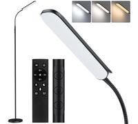 Lampe sur Pied, Lampadaire LED 18W 2200LM avec Télécommande et Contrôle Tactile, Dimmable Linéaire Température Couleur et Luminosité, Minuterie 1-Heure, Lampadaire Flexible à Col de Cygne (18W)