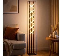 Fischer & Honsel Lampadaire LED Gian – Dimmable Touchdimmer 34 W, 3 températures, Noir/Or