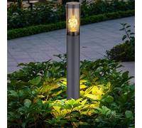 Lampe d'extérieur Lampadaire Lampes d'extérieur de jardin noir brun argent IP44, acier inoxydable plastique, 1x LED blanc chaud, DxH 7,6x110cm Dunkelanthrazit