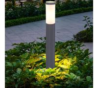 Lampe d'extérieur Lampadaire Lampes d'extérieur de jardin noir brun argent IP44, acier inoxydable plastique, 1x LED blanc chaud, DxH 7,6x110cm Anthrazit