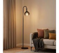 Lampe Sur Pied Lampe Sur Trépied Boule En Verre Mobile Fumé Noir Hauteur 152 Cm