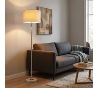 Lampe Sur Pied LED Globo Beige Textile Avec Interrupteur Pédale 159 cm