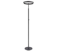 Lampe Sur Pied LED Lampe De Lecture Métal Noir Inclinable Variateur H 179 Cm