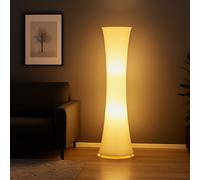 Lampe Sur Pied LED Pour Le Salon En Textile Blanc DMxH 35x123cm