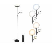 Lampe sur pied - Lunartec - 2800 lm - Télécommandée - Liseuse - Noir