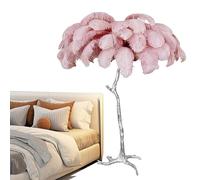 Lampe sur Pied Moderne en Plumes d'autruche Naturelles, Lampe de Sol Romantique en Plumes argentées, éclairage décoratif pour Chambre de Fille