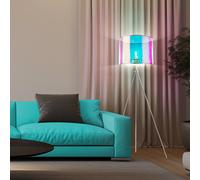 Lampadaire Trépied Luminaire de Salon Multicolore Feu Latéral
