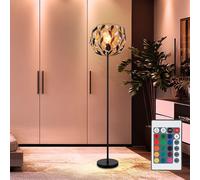 Lampe Sur Pied Noir Or Avec Variateur Télécommande LED