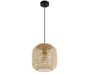 Lampe sur pied suspendue LED lampe de table pendule lampe sur pied tresse de bambou éclairage de salon naturel Bambus - Hängeleuchte D 31 cm