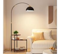 Lampe sur Pied, Table D'appoint, Table De Chevet avec Lampadaire, Éclairage 3 Couleurs, Hauteur Et Largeur Réglables, Lampe De Lecture Industrielle sur Pied pour Salon(Black)