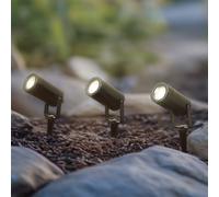 Lampe sur piquet Thorgal de Lindby, Ø 6 cm, noire, lot 3 dimmable, noir, Matière Plastique, Moderne