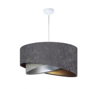 Lampe Suspended Salon Grise Or Argent E27 Réglable Tissu Abat-Jour
