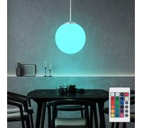 Lampe Suspendu Pendule de Chambre Intensité Variable Télécommande RGB LED Verre