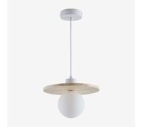 Lampe suspendue Ø25 cm en travertin avec boule en cristal Davise