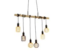 Lampe Suspendue 6-flammig Bois E27 100 CM Vintage Salle à Manger Pendelleuchte