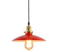 Lampe suspendue à 1 ampoule avec abat-jour en forme de dôme, luminaire de plafond, douille en laiton brossé, luminaire suspendu pour îlot de cuisine, lustres en métal de 9,8 pouces, lampe décorative