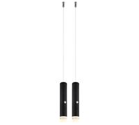 Lampe suspendue à 2 LED, suspension pour salon, 2 ampoules, métal noir, H 120 cm