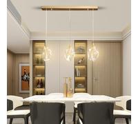 Lampe Suspendue à 3 lumières en Cristal avec Motif en Forme de Larme dorée, éclairage élégant pour Cuisine, îlot, Salle à Manger, Couloir, Salle de Bain (Couleur, lumière Chaude,