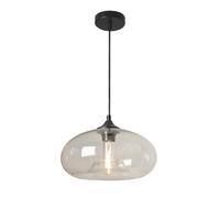 Lampe suspendue à dôme en verre, plafonnier simple, luminaire suspendu moderne Ø28cm E27, lampe suspendue pour loft, chambre à coucher, restaurant, support en métal noir, lampes suspendues Star of