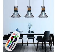 Lampe Suspendue À LED Avec Changement De Couleur Pour Salon DIMMER Noir Or
