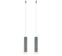 Lampe suspendue à LED double, suspension, lampe de salon, lampe de poche, métal vert, H 120 cm