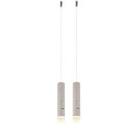 2x Lampe Pendante LED Globo Beige, Éclairage Tactile, H 120 cm