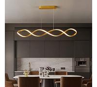 Lampe suspendue à LED lampe suspendue de table à manger lampe suspendue réglable noire avec télécommande lampe suspendue moderne salle à manger salon chambre cuisine lampe de bureau (or, L100cm)