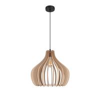 Lampe Suspendue à Manger Bois Ø40 CM Noir Nature E27 Pendelleuchte Scandinave