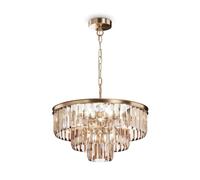 Lampe Suspendue à Manger Verre Cristal en Or Ambre Ø50 CM E14 Pendelleuchte