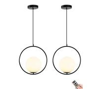 Lampe suspendue à piles, ampoule rechargeable à intensité variable, éclairage de plafond élégant à suspendre pour îlot de cuisine, table à manger, salon, chambre à coucher, lustre globe sans fil