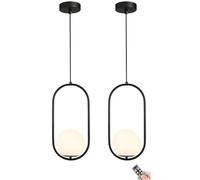 Lampe suspendue à piles avec ampoule rechargeable à intensité variable et programmable, lustre d'éclairage de plafond suspendu alimenté par batterie non câblé, for îlot de cuisine, table à manger, sal