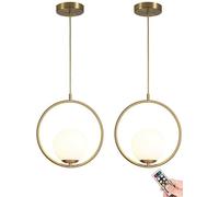 Lampe suspendue à piles avec ampoule rechargeable à intensité variable et programmable, lustre d'éclairage de plafond suspendu alimenté par batterie non câblé, for îlot de cuisine, table à manger, sal