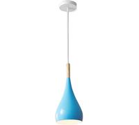 Lampe Suspendue à Tête Unique Couleur Décor Intérieur Lustre Simplicité Lampe Suspendue à économie D’énergie Base E27 Plafonnier Réglable Restaut Salle à Manger Chambre, Blue