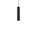 Lampe suspendue à tube long à LED noire, lampe suspendue en aluminium 7 W avec tête en cristal carrée, luminaire suspendu cylindrique for éclairage de plafond de cuisine, de salle à manger et de bar