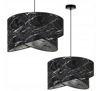 Light-Home Milan Abat Jour Suspension Luminaire Lustre Industriel - Moderne Abat Jour Plafond pour Chambre Salon et Cuisine - en Metal - Noir et argent