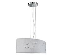 Lampe suspension suspension lampe suspension abat-jour en verre opale abat-jour lumière salon lampe cuisine, métal motif verre dépoli, 2x douille E27, LxPxH 50x20x150cm