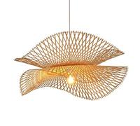 Lampe Suspendue, Abat-Jour Japonais créatif, Lampe Suspendue en rotin tissé à la Main, à Hauteur réglable pour éclairage de Couloir de Chambre à Coucher de Villa (45 cm)