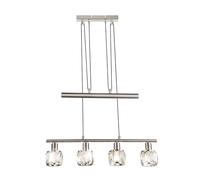 Lampe suspendue au plafond lampe à pendule en cristal de verre chromé réglable en hauteur dans un ensemble comprenant des ampoules LED