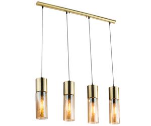 Lampe suspendue au plafond REMOTE CONTROL lampe suspendue en verre en laiton dimmable dans un ensemble comprenant des ampoules LED RVB