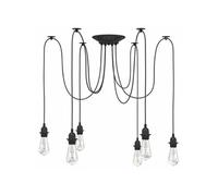 VidaXL Lampe suspendue avec 5 porte-lampes E27 noir métal vidaXL