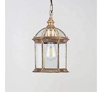 Lampe suspendue Banyon en aluminium européen moderne en édition limitée, lanterne en verre transparent frottant à l'huile, étanche E27, suspension extérieure, éclairage de balcon, lustre, porche,