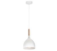Lampe Suspendue Blanc Métal Bois E27 Scandinave Moderne à Manger Cuisine