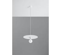 Lampe Suspendue Blanche Métal Ø 40 Cm Hauteur Réglable Pour E27 Table À Manger