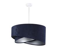 Lampe Suspendue Bleue Argent Tissu Ø50Cm Moderne MADAN Chambre À Coucher