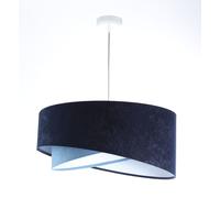 Lampe Suspendue Bleue E27 Ronde D: 50 Cm En Tissu Réglable Salon