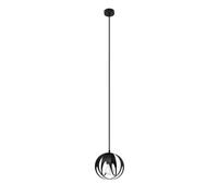 Lampe Suspendue Boule Noire Ø 16 Cm Ronde Métal E27 Lustre Table À Manger