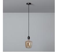 Lampe Suspendue Câble Textile Naturel Noir Naomie Noir